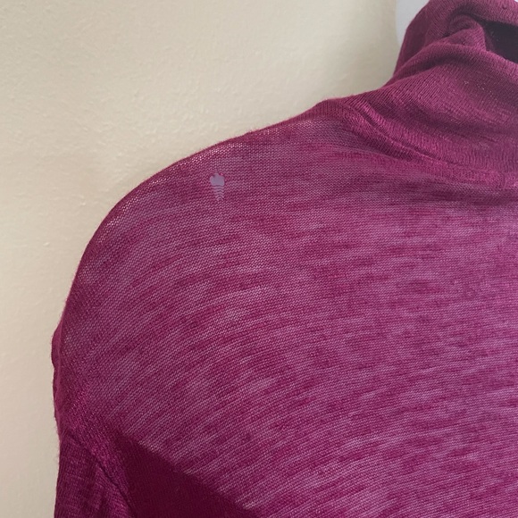 Three Dots Asymmetrical Turtleneck Wool-Blend Top - Picture 6 of 6